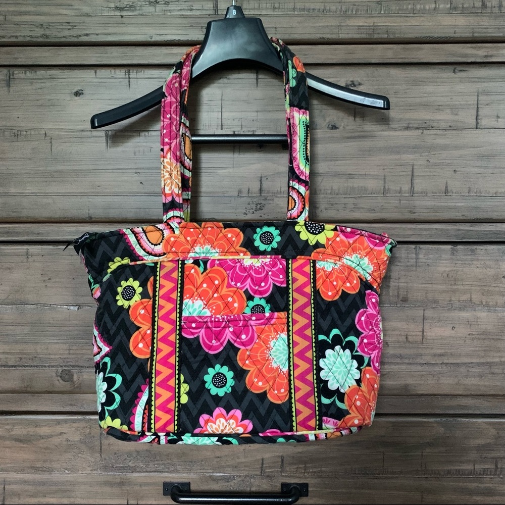 Vera Bradley Ziggy Zinnia Large Tote 14”x11”x4”